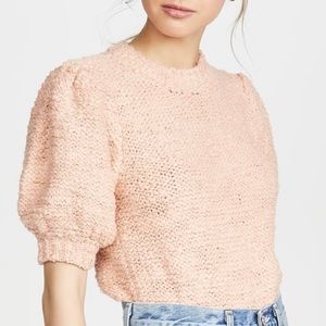 Ulla Johnson Zulla Rose Pullover Puff Sleeve Sweater Size P(0) in Rose